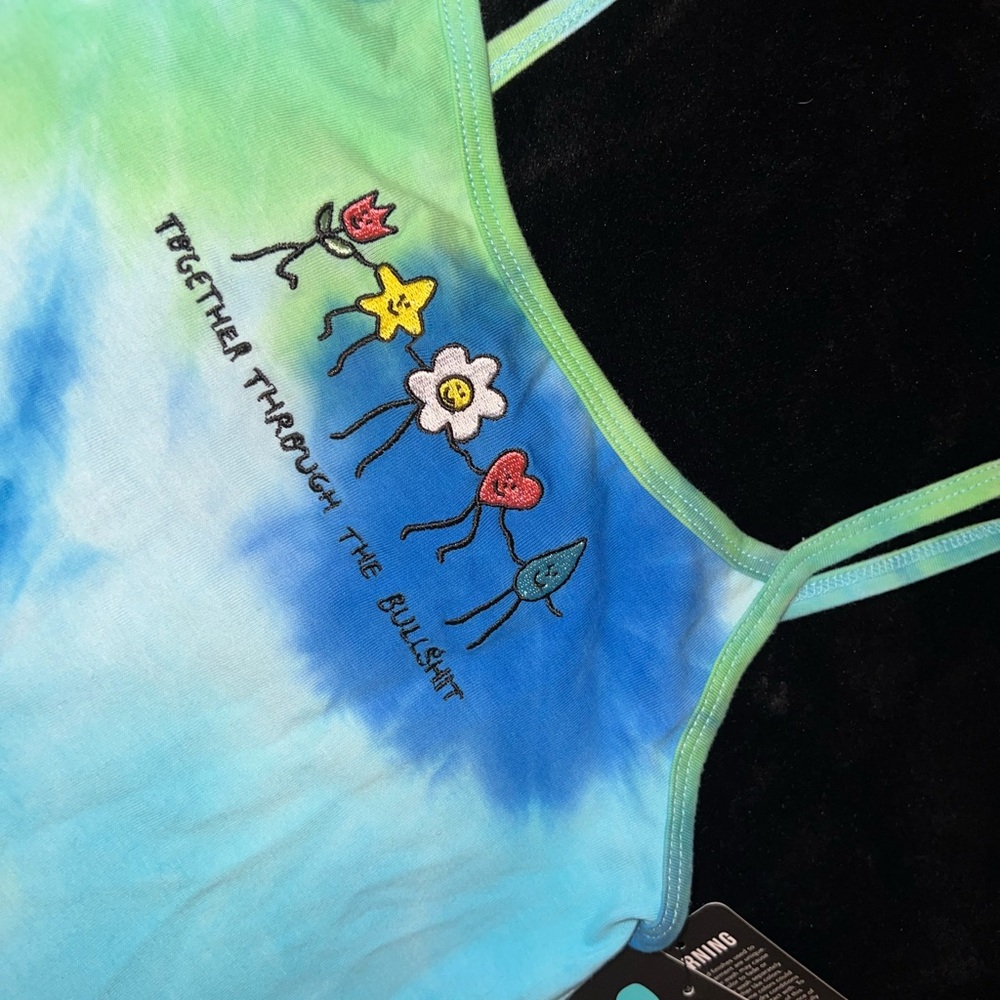 ALAB Zumiez Blue and Green Tie-Dye Tank Top